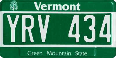 VT license plate YRV434