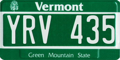 VT license plate YRV435