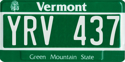 VT license plate YRV437