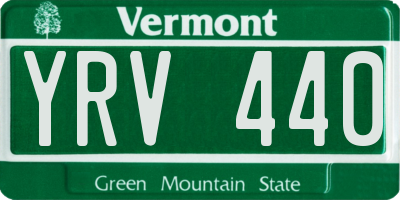 VT license plate YRV440