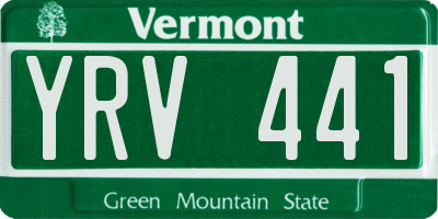 VT license plate YRV441