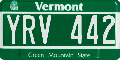 VT license plate YRV442
