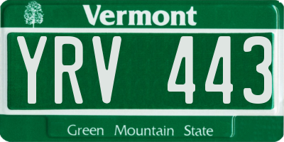 VT license plate YRV443