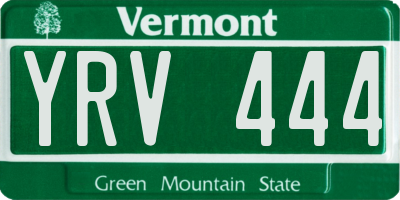 VT license plate YRV444