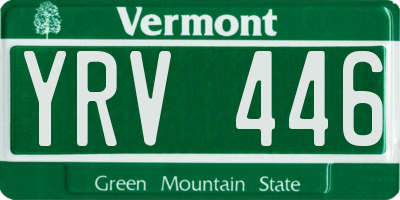 VT license plate YRV446