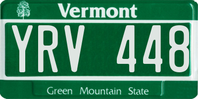 VT license plate YRV448