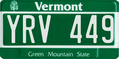 VT license plate YRV449