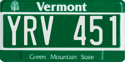 VT license plate YRV451
