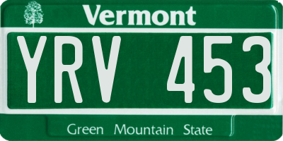 VT license plate YRV453