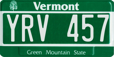 VT license plate YRV457