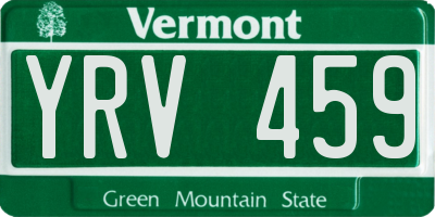 VT license plate YRV459