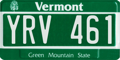 VT license plate YRV461