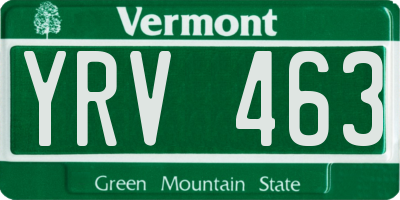 VT license plate YRV463