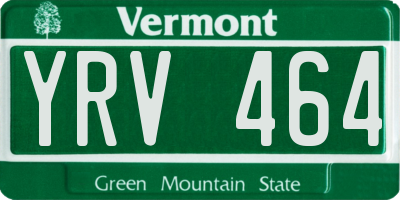 VT license plate YRV464
