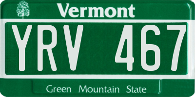 VT license plate YRV467