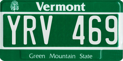 VT license plate YRV469