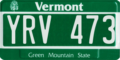VT license plate YRV473