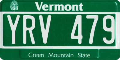 VT license plate YRV479