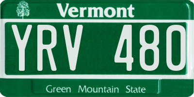 VT license plate YRV480