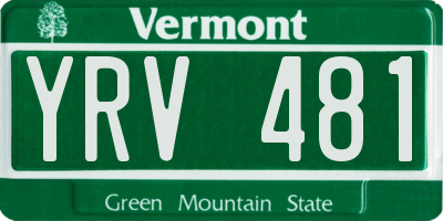 VT license plate YRV481