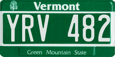 VT license plate YRV482