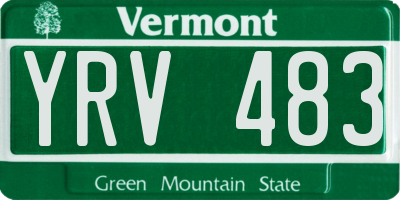 VT license plate YRV483
