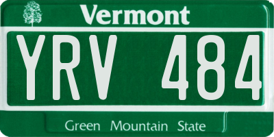 VT license plate YRV484
