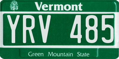 VT license plate YRV485