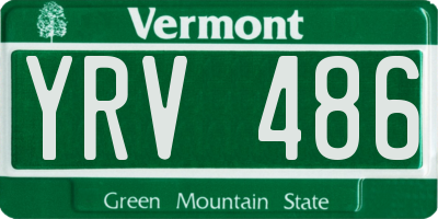 VT license plate YRV486