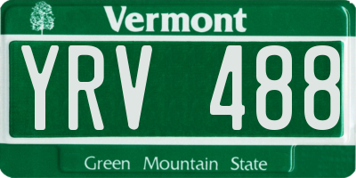 VT license plate YRV488