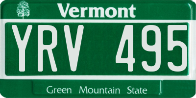 VT license plate YRV495