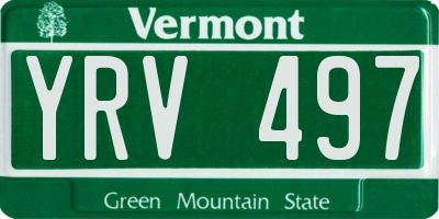 VT license plate YRV497