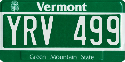 VT license plate YRV499