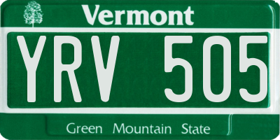 VT license plate YRV505