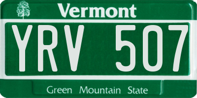 VT license plate YRV507