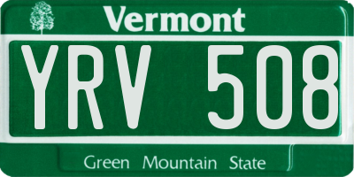 VT license plate YRV508