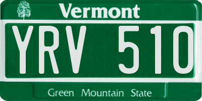 VT license plate YRV510