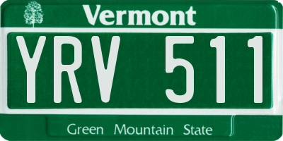 VT license plate YRV511