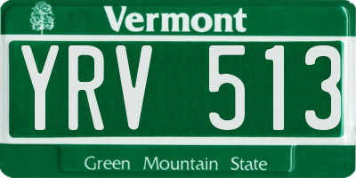 VT license plate YRV513