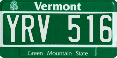 VT license plate YRV516