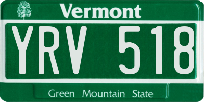 VT license plate YRV518