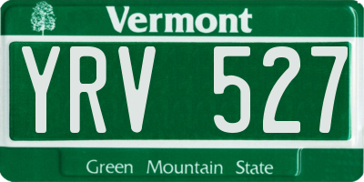 VT license plate YRV527