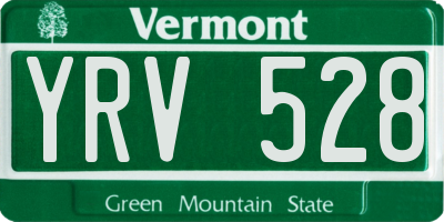 VT license plate YRV528