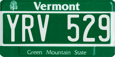 VT license plate YRV529