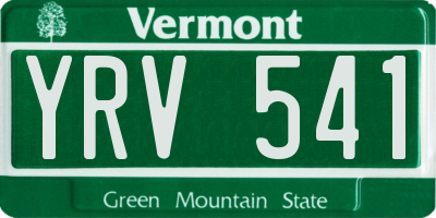 VT license plate YRV541