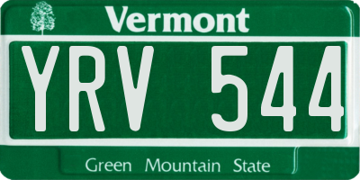 VT license plate YRV544