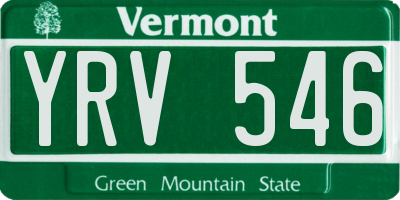VT license plate YRV546