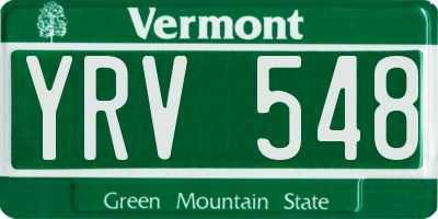VT license plate YRV548