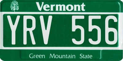 VT license plate YRV556