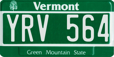 VT license plate YRV564
